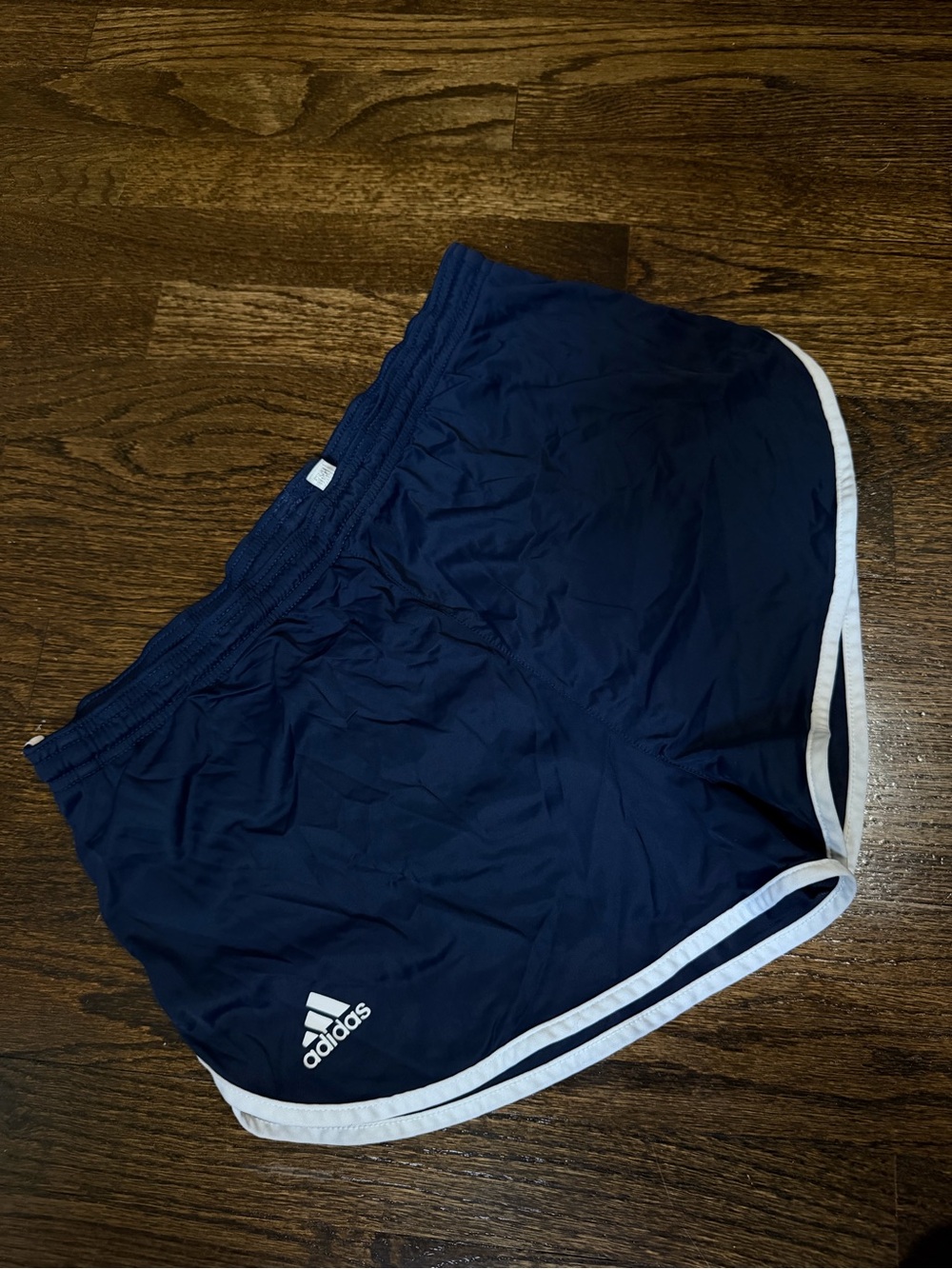 adidas Men’s Navy Athletic Shorts with White Trim